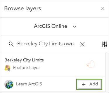 Berkeley City Limits layer search