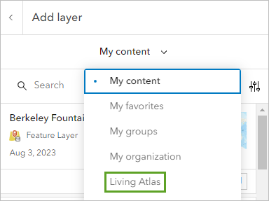 Living Atlas option