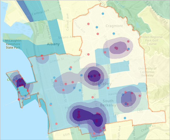 Density of clean fountains in Berkeley, California