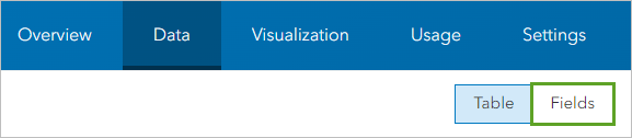 Fields option on Data tab