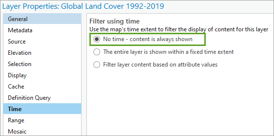 Layer Time parameter set to No Time