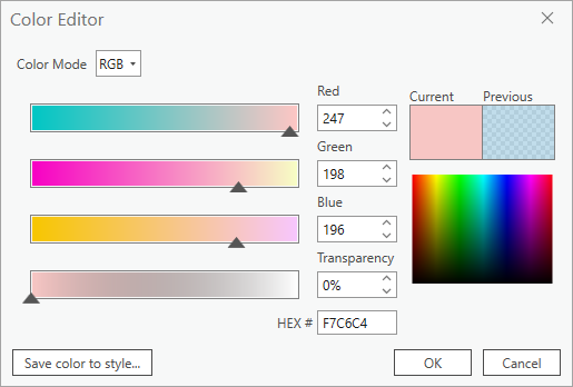 Color Editor window