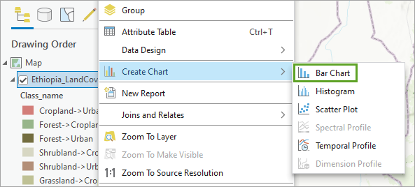 Bar Chart menu option