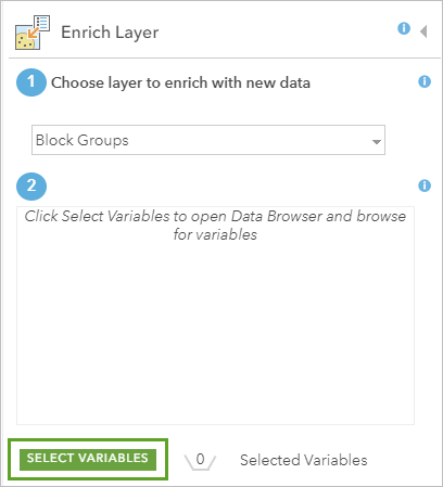 Select Variables button in Enrich Layer pane