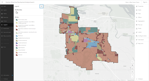 Zoning map of Gresham, Oregon