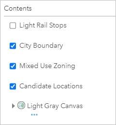 List of reordered layers in Contents pane