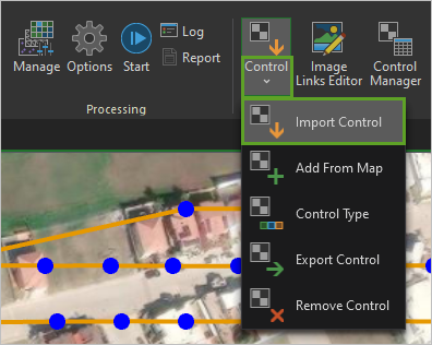 Import Control in the Control menu