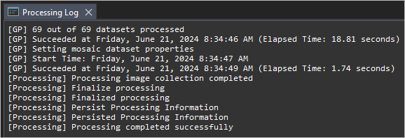 Processing completed successfully