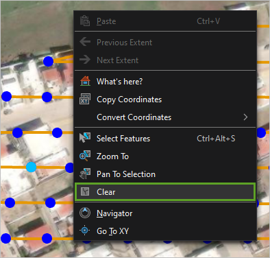 Clear option in the map's context menu