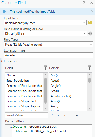 Calculate Field tool parameters