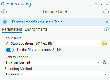 Encode Field tool