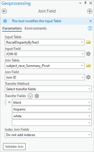 Join Field tool parameters