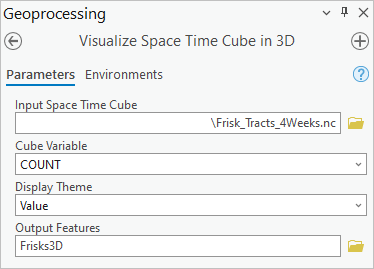 Visualize Space Time Cube in 3D tool