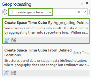 Create Space Time Cube By Aggregating Points tool