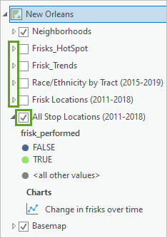 Collapsed layers in the Contents pane