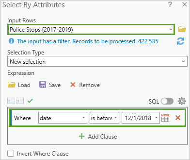 Expression clause for Select By Attributes tool