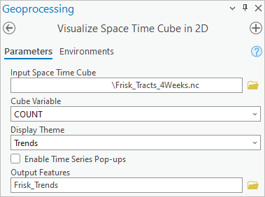 Visualize Space Time Cube in 2D tool