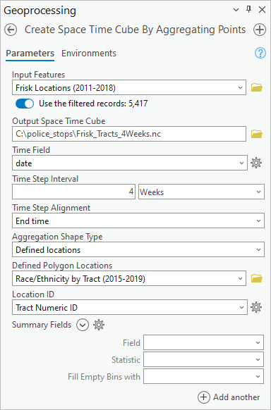 Tool parameters