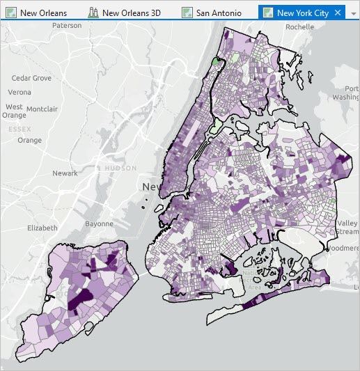 Map of police stops disparity for White people