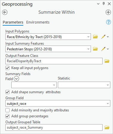 Summarize within tool parameters