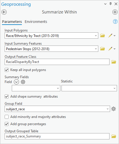 Summarize within tool parameters