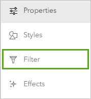 Filter on the Settings toolbar