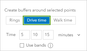 Choose Drive time buffers.