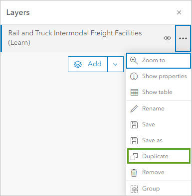 Duplicate for the Rail and Truck Intermodal Freight Facilities layer