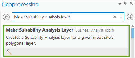 Make Suitability Analysis Layer tool