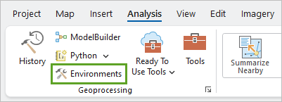 Environments on the Analysis tab