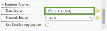 data source selection on the Environments window