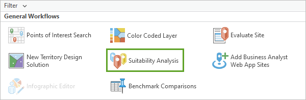 Suitability Analysis button