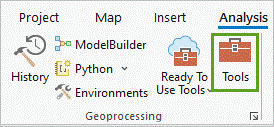 Tools button in the Geoprocessing group on the Analysis tab