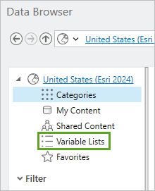 Variable Lists tab