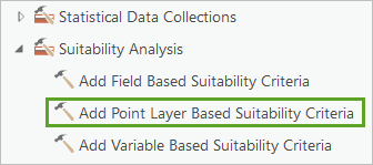 Add Point Layer Based Suitability Criteria tool