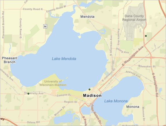 Three candidate sites in Madison
