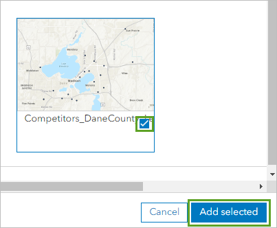 Add the Competitors_DaneCounty_Learn layer.