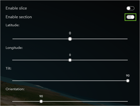 Enable section button