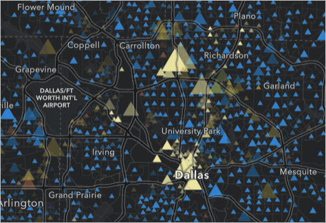 Map centered on Dallas