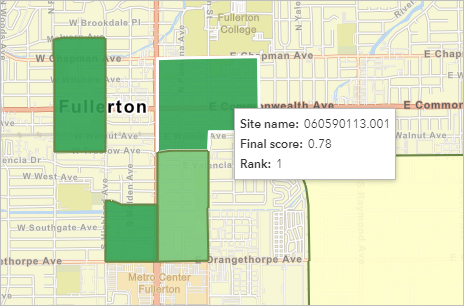 Final score and rank for darkest census block
