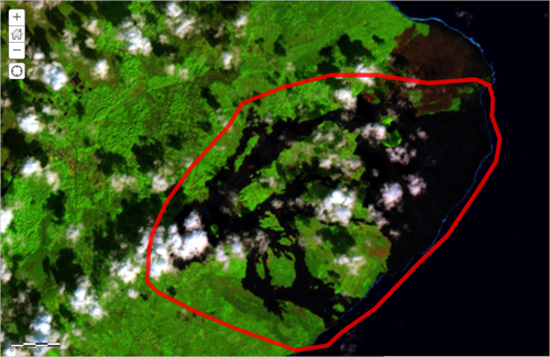 Kilauea lava flow extent added to map