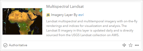 Multispectral Landsat layer