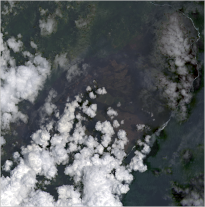 Landsat Natural Color (08/02/2018) image on the map