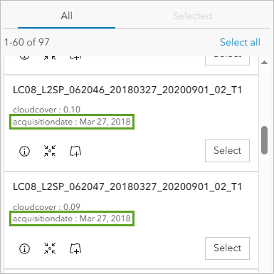 Images with an acquisition date of March 27, 2018
