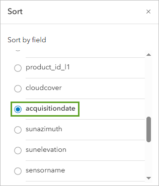 Sort by field parameter