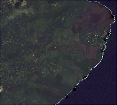 Landsat Natural Color (3/27/2018) image on the map