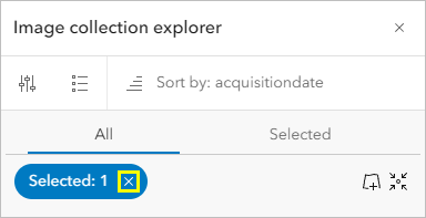 Close button for the selection