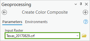 Input Raster parameter for the Create Color Composite tool