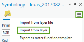 Import from layer menu option