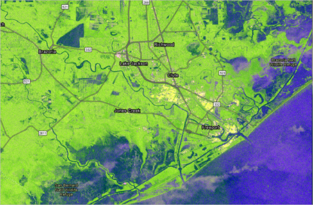 Texas_20170829_RGB.crf displayed on the map